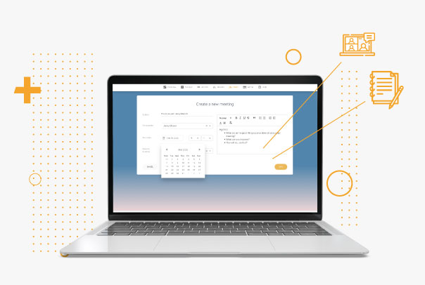 Create one-on-one meetings and send invitations Create valuable one-on-one meetings and invite your coworkers in Pulsᐩ. You get immediate suggestions for agenda points, and in the invitation sent you get a link to schedule the meeting in your calendar.